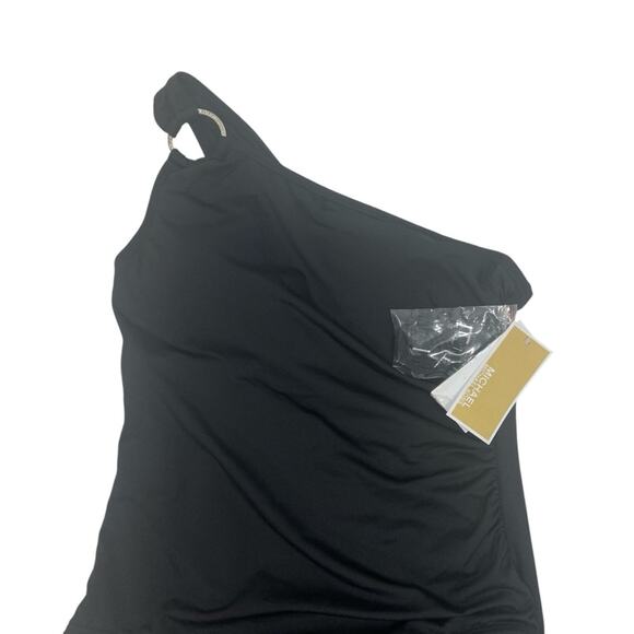 Michael Kors nwt $106 Embellished One-Shoulder Underwire One-Piece Swimsuit 12 M - Picture 4 of 6